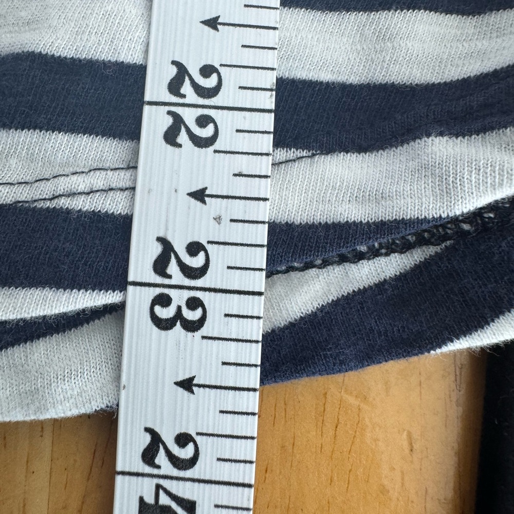 Banana Republic Blue/White Striped Boat Neck w/Button Detail 3/4 Sleeves Size M - Picture 9 of 9
